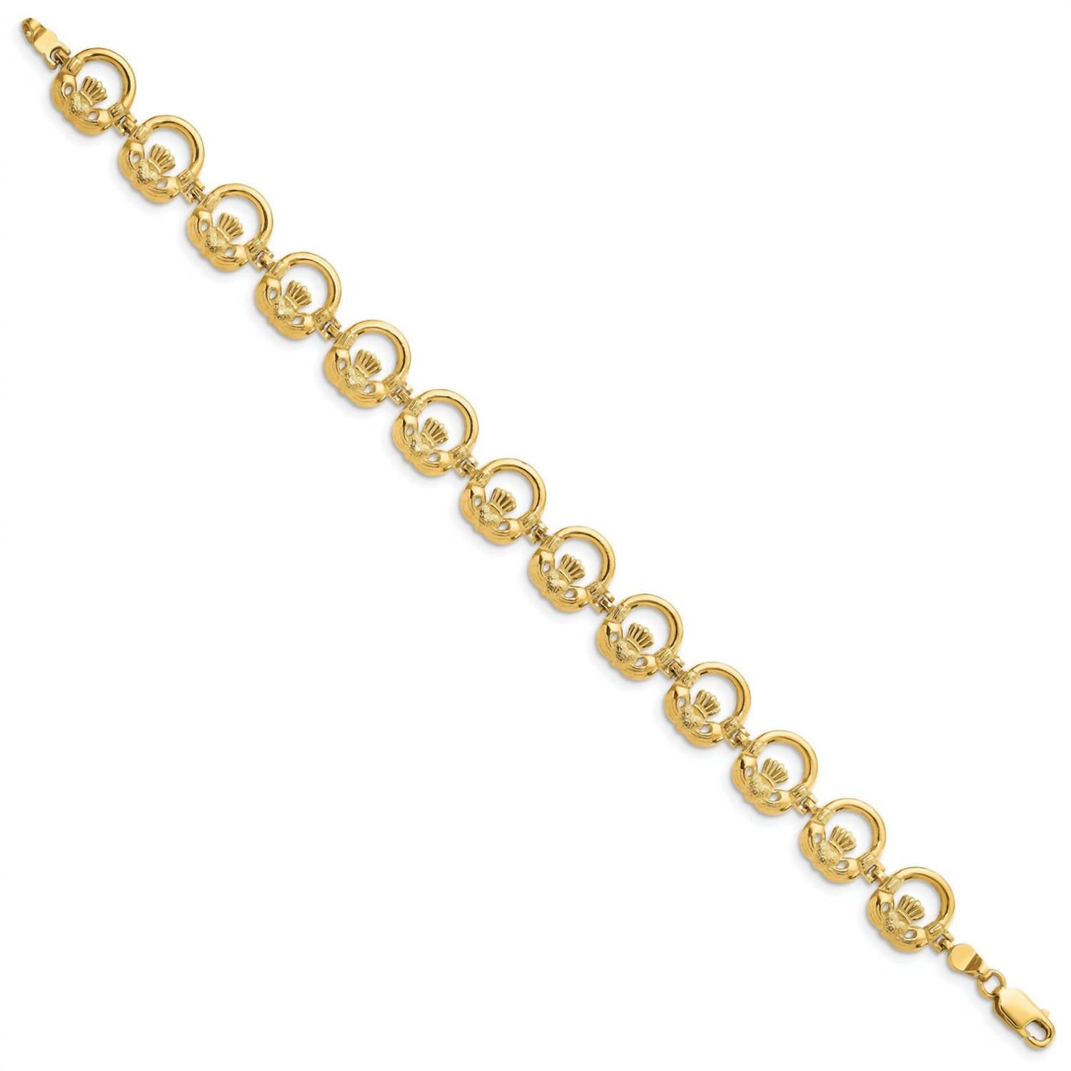 Milano Jewelry - Women's Claddagh Circle Horizontal Link Bracelet