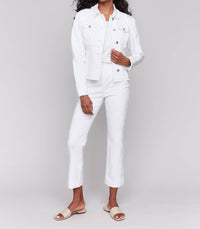Charlie B - Twill Jean Jacket With Frayed Edges