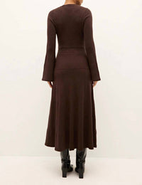 Marie Oliver Carrey Top in cacao 1 - women's long sleeve top - alternate view
