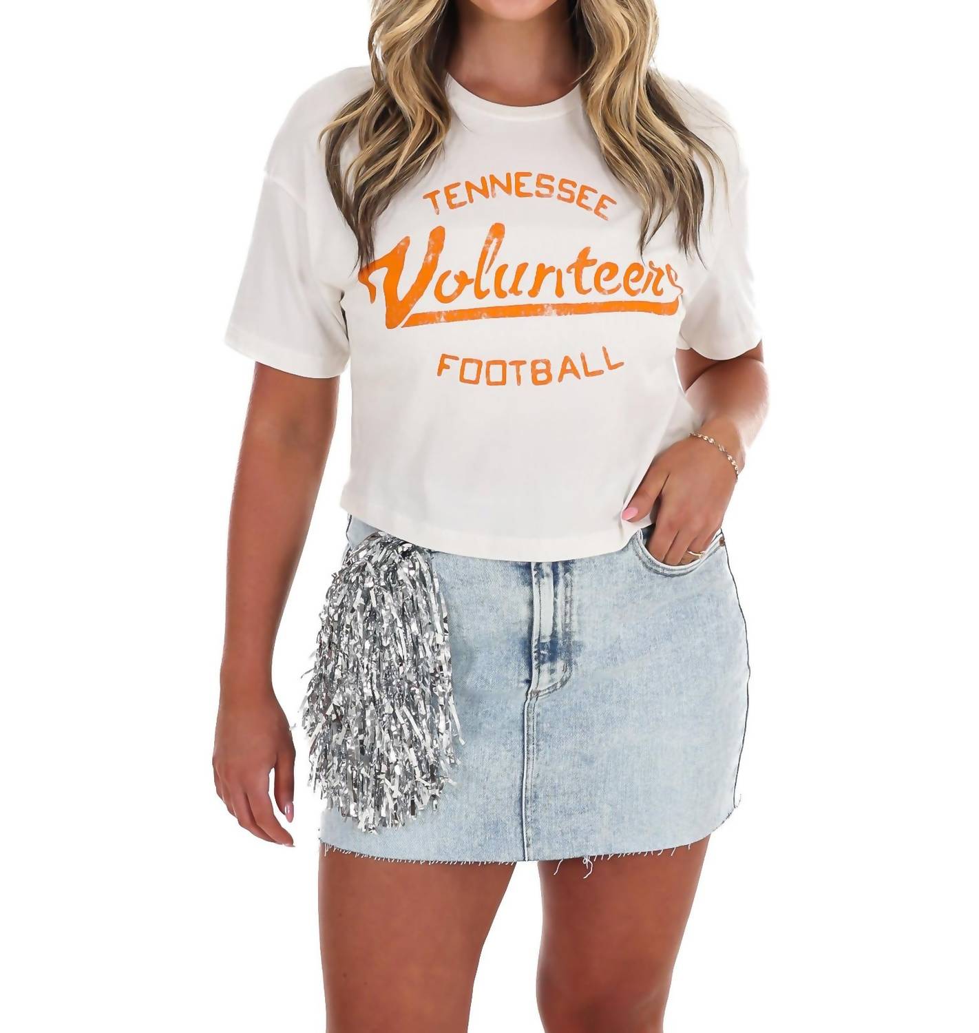 Livylu - Football Stencil Cropped Tee