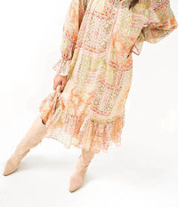 Karlie - Paisley Chiffon Midi Dress