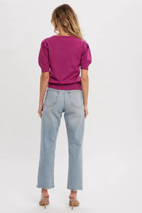 Bluivy - Puff Sleeve Sweater Top