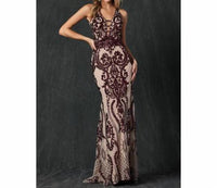 Juliet - Sequined Deep V-neck Mermaid Dress
