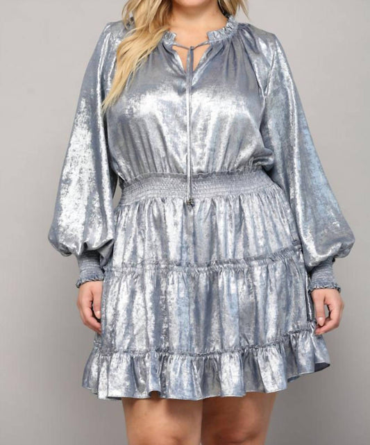 Fate - Tiered Foiled Dress