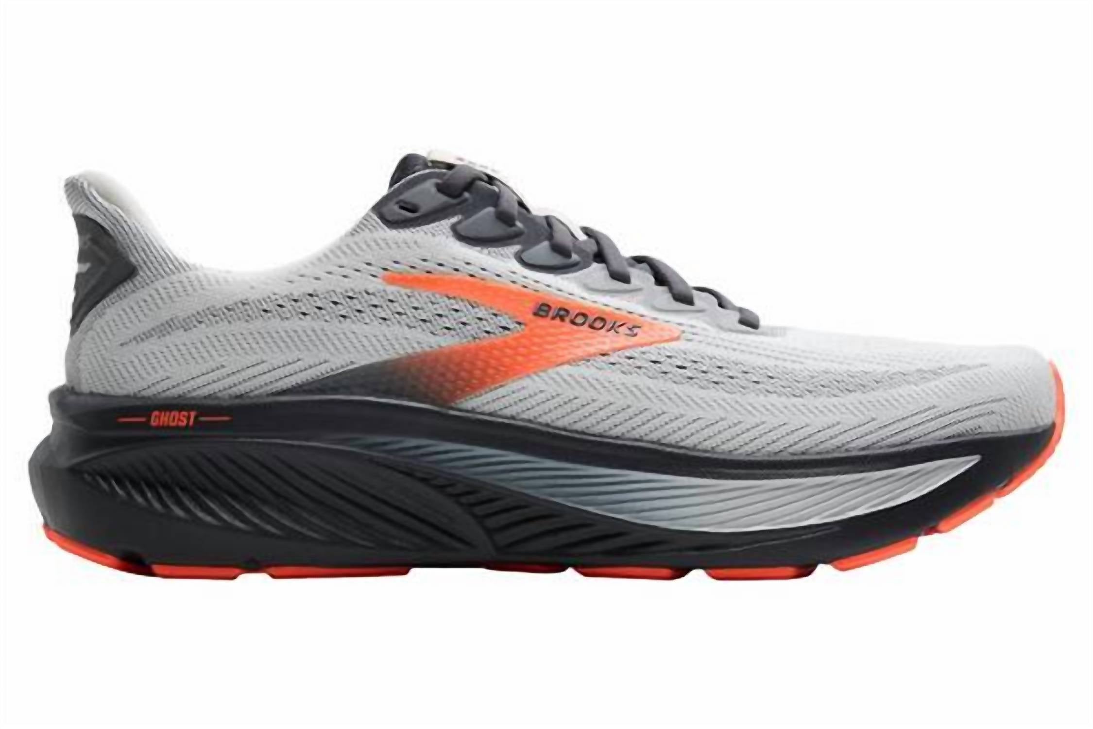 BROOKS Men's Ghost 17 Running Shoes in oyster mushroom orange ebony 3 - men's shoe