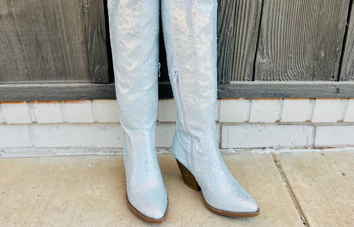 Let'S See Style - Women's Bring Ya To Your Knees Rhinestone Boots