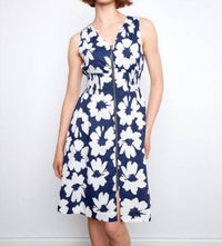 CHARLIE B Voile Printed Front Zip Mini Dress in dahlia - women's dress - view 5