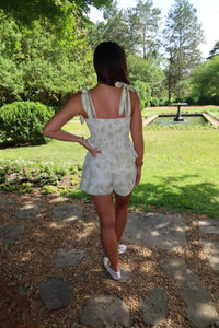Act Pretty - Floral Peplum Top And Short Set