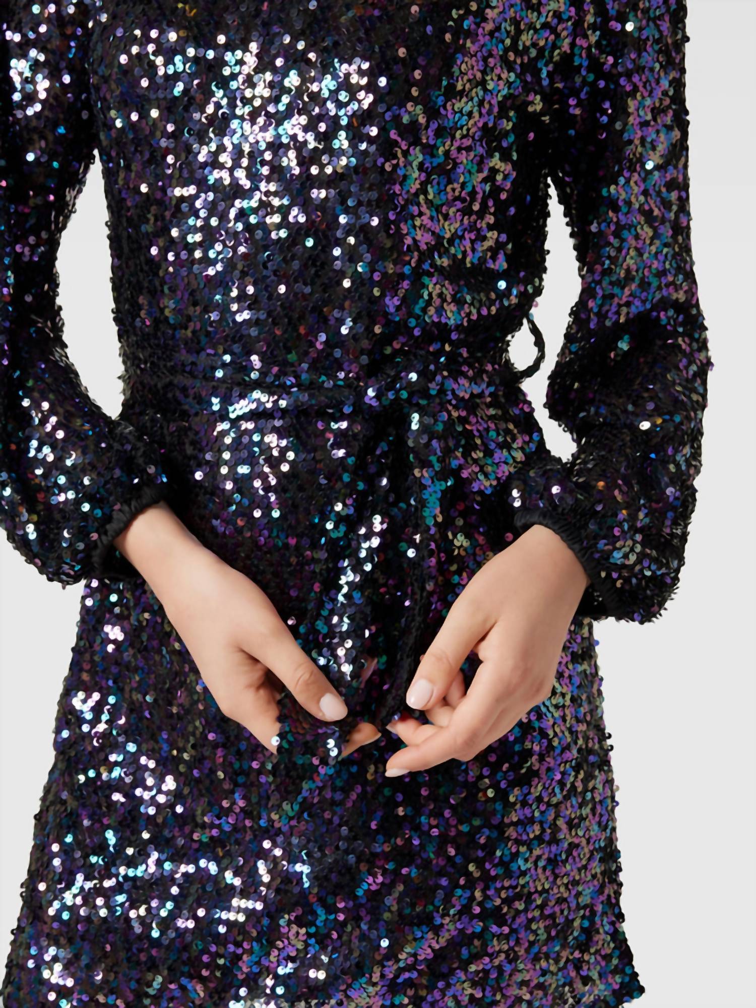 Apricot - Allover Sequin Mini Dress