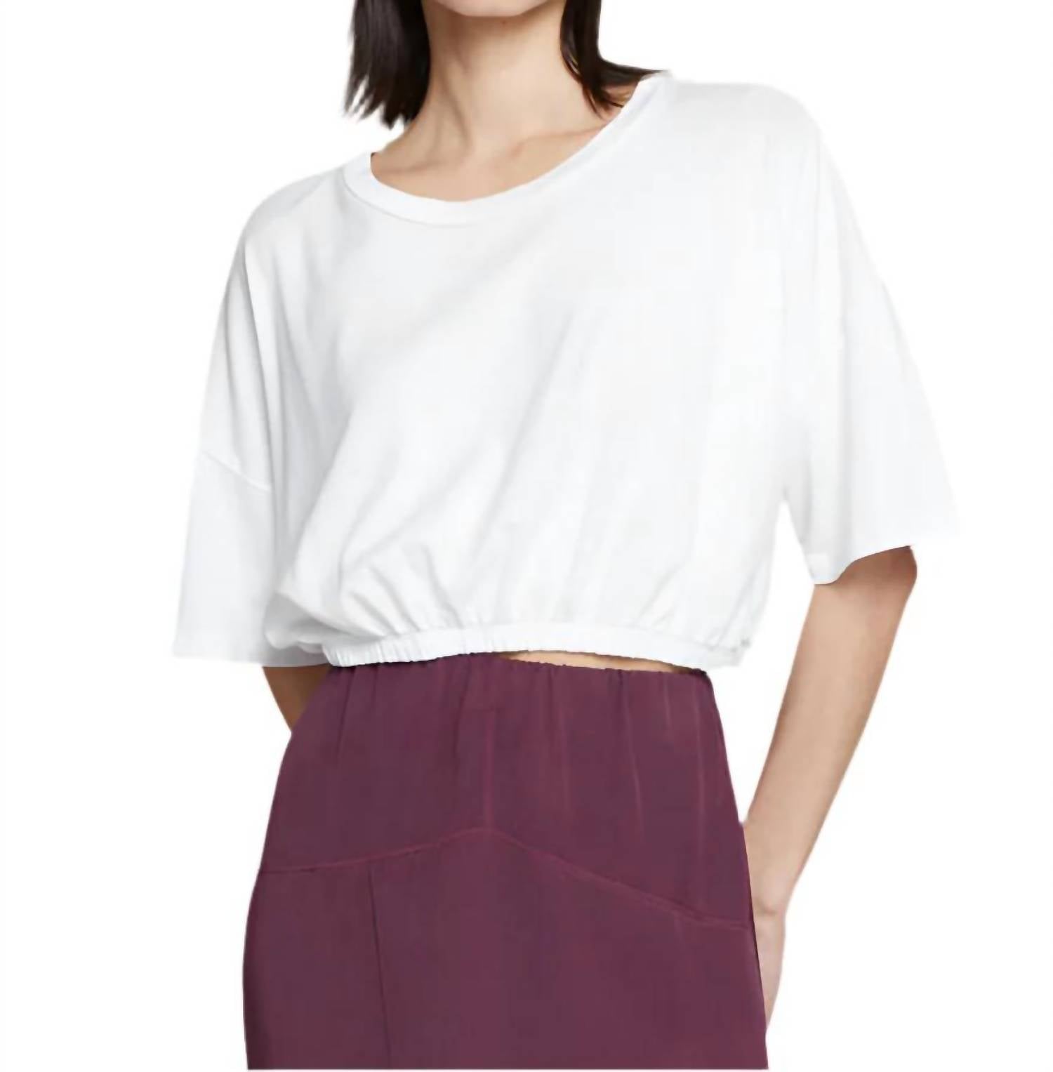 Stateside - Cloud Jersey Cropped Elastic Waist Tee