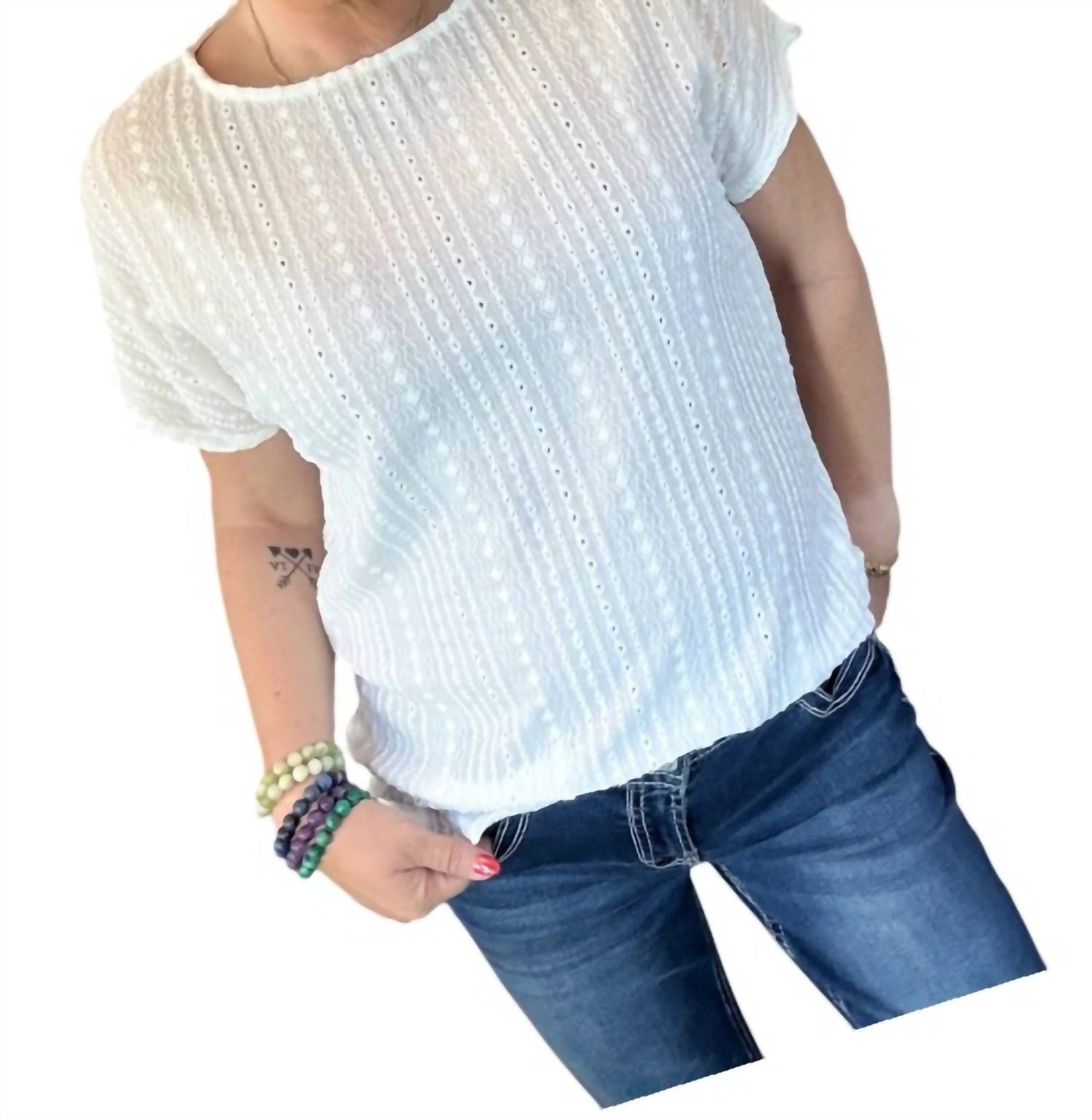 Bombom - Bay Breeze Eyelet Top