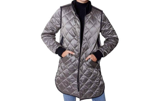 Charlie B - Long Iridescent Quilted Jacket