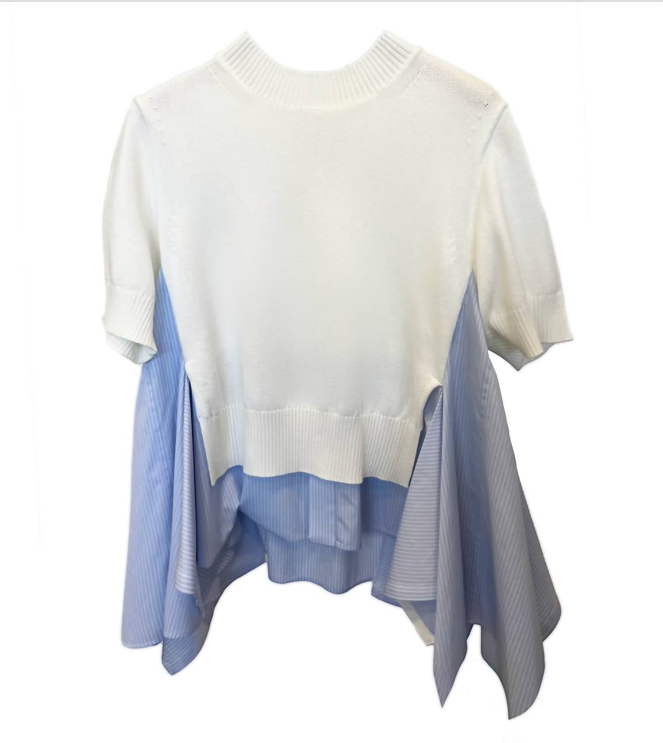 Sacai - Women's Cotton Poplin X Knit Pullover