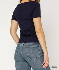 Umgee - Scallop Trim Fitted Tee