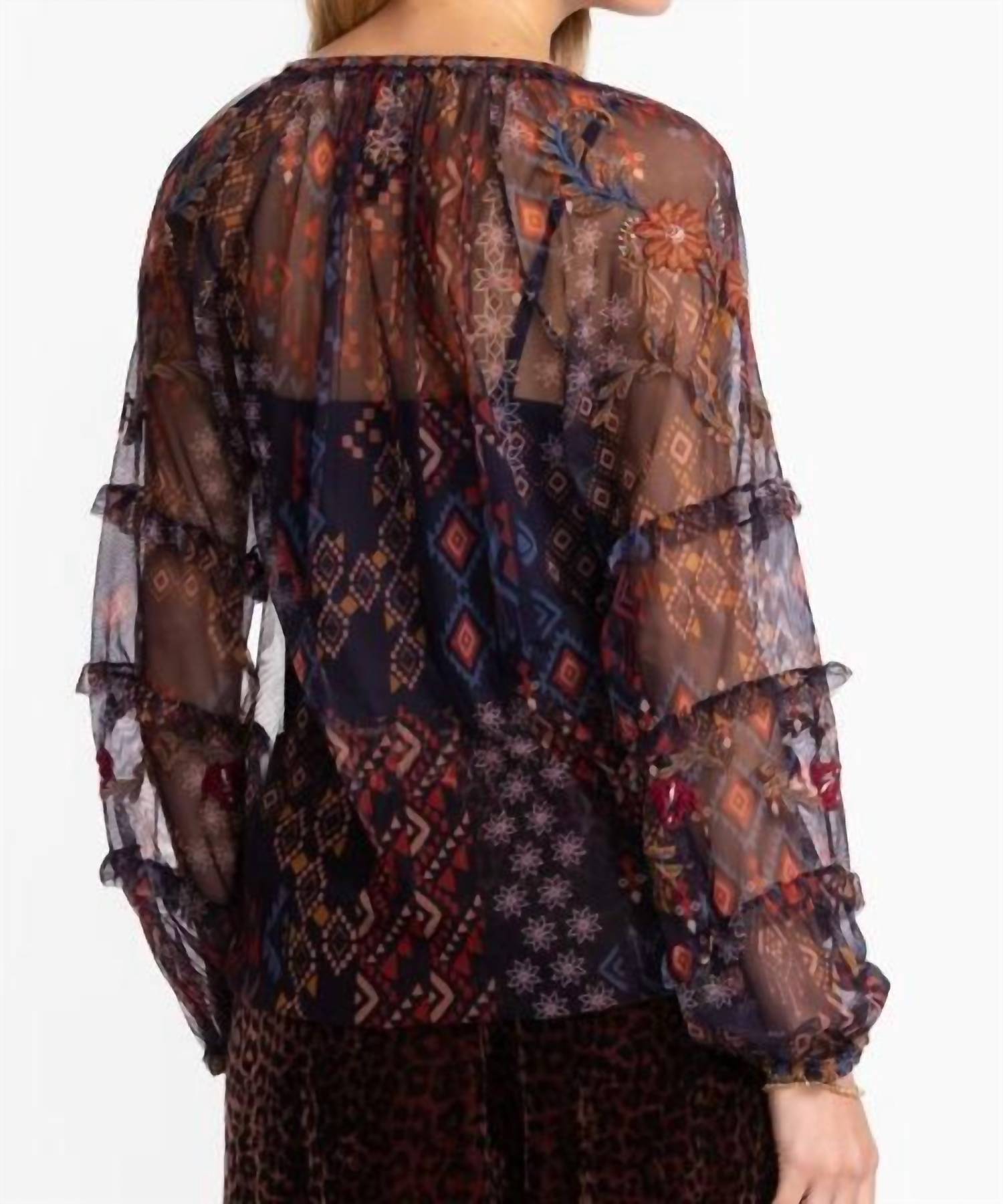 Johnny Was - saphire mesh blouse
