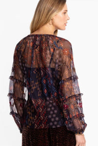 Johnny Was - saphire mesh blouse