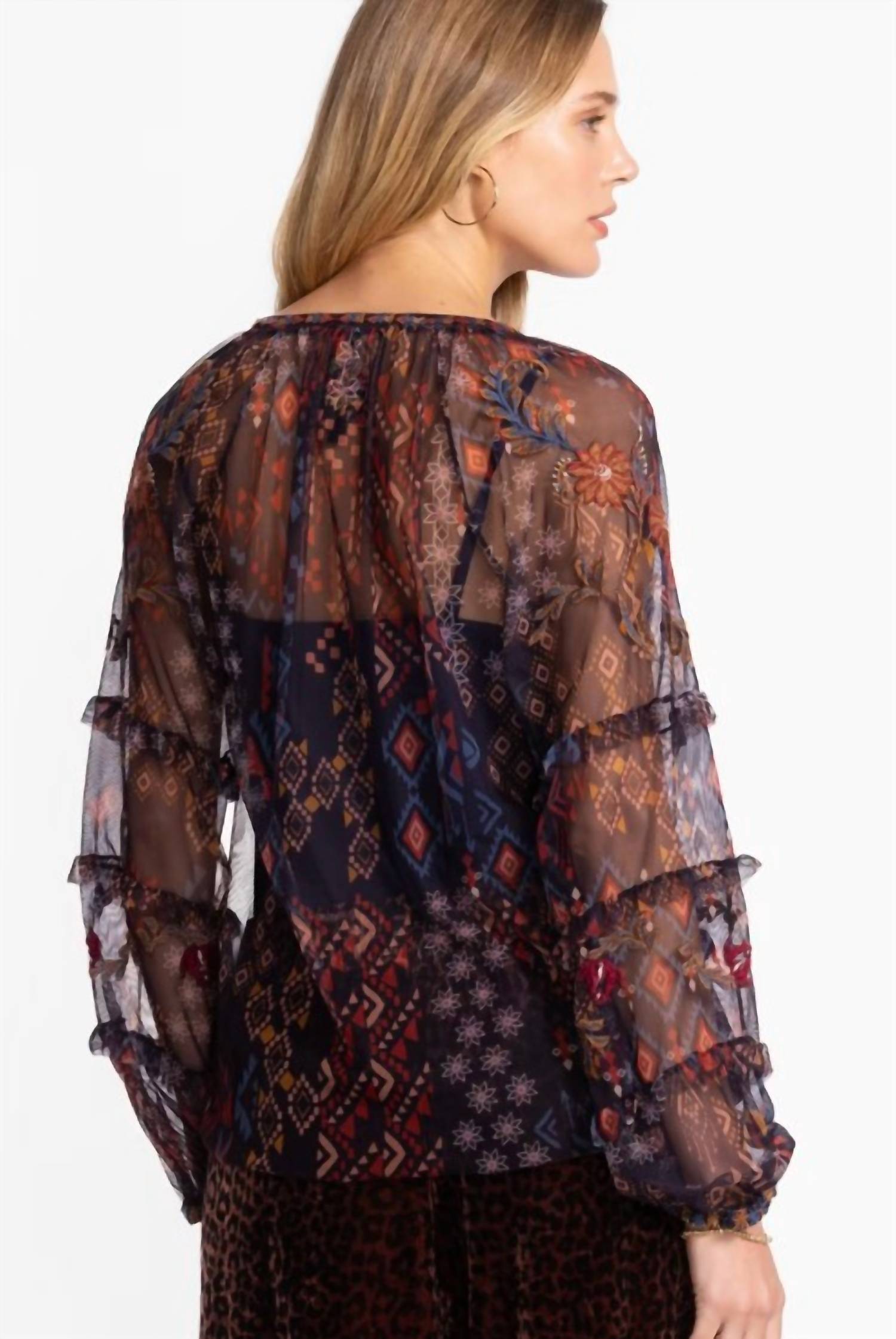 Johnny Was - saphire mesh blouse