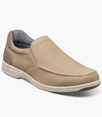 Florsheim Men's Lakeside Canvas Moc Toe Slip On in sand - men's loafer