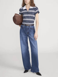 Frame - The Short Sleeve Striped Polo