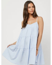 Needii - Pinstripe Babydoll Mini Dress