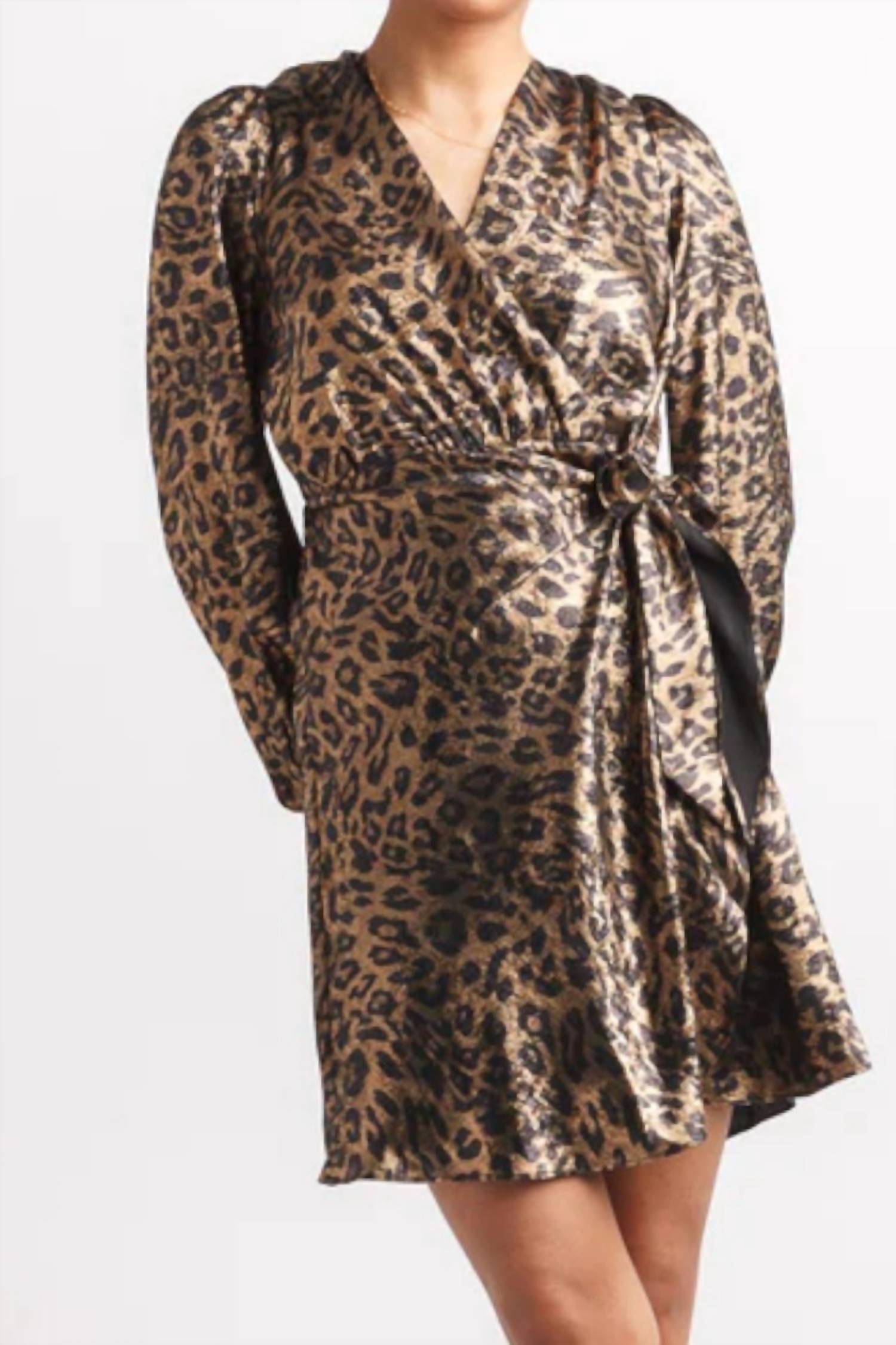 Papillon - Leopard Faux Wrap Dress