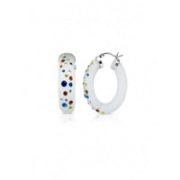 Gold & Honey - Women's Medium Oval Confetti Hoop Earrings