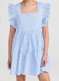 English Factory - Square It Up Ruffle Sleeve Mini Dress