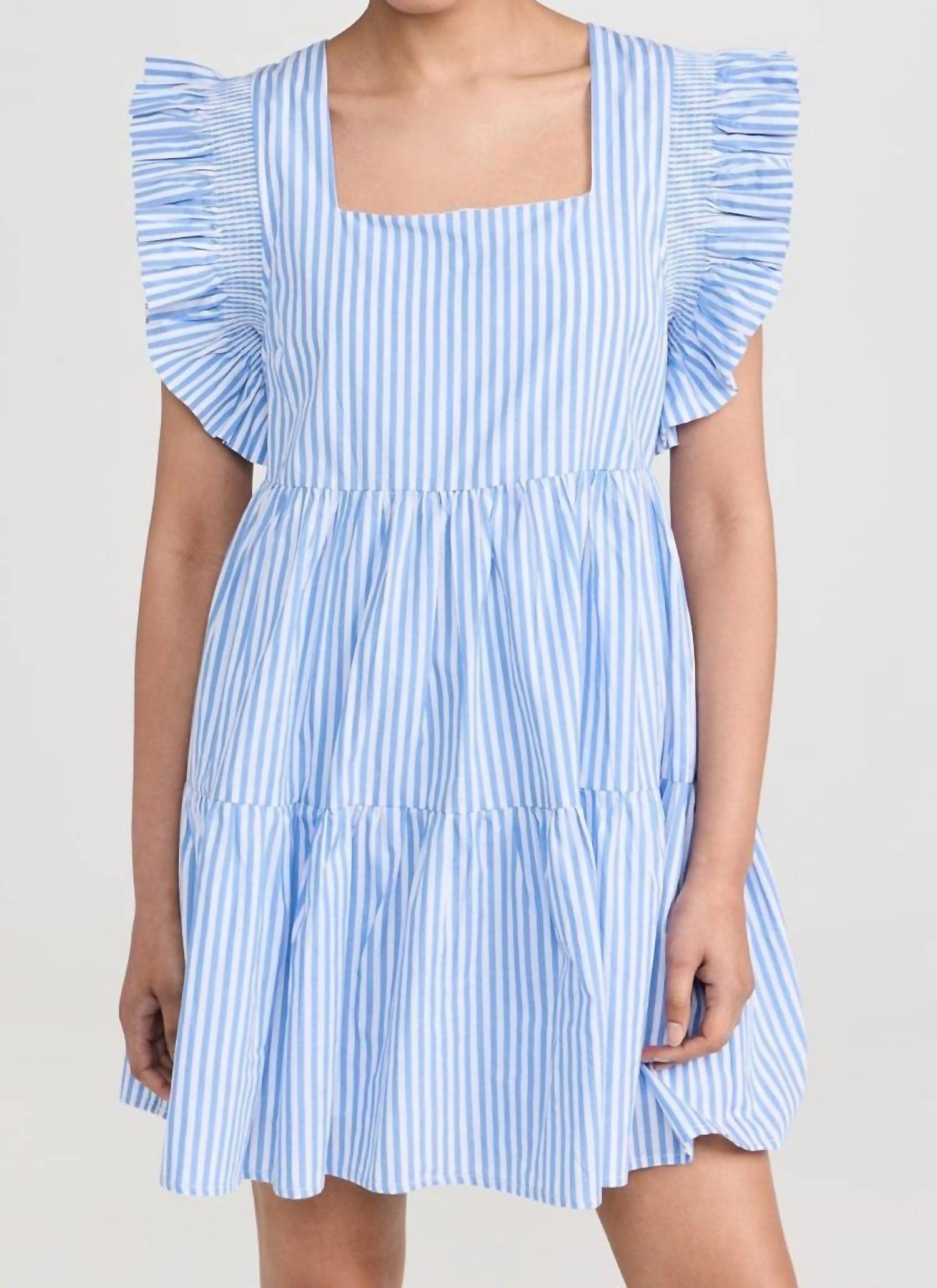 English Factory - Square It Up Ruffle Sleeve Mini Dress