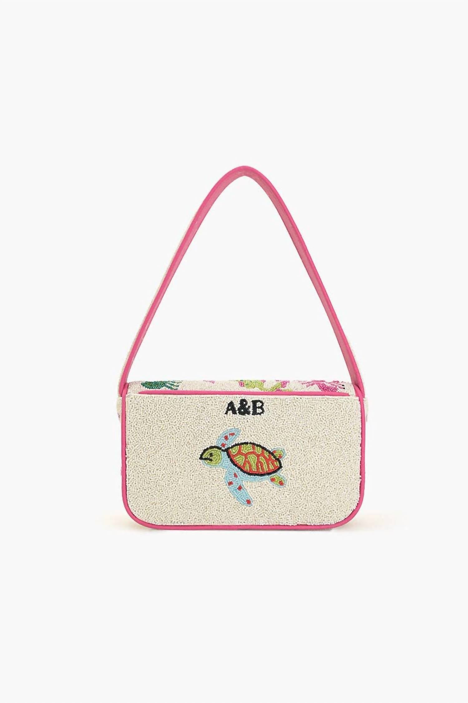 AMERICA & BEYOND Women's Underwater Beaded Shoulder Bag in white - women's bag - detail view