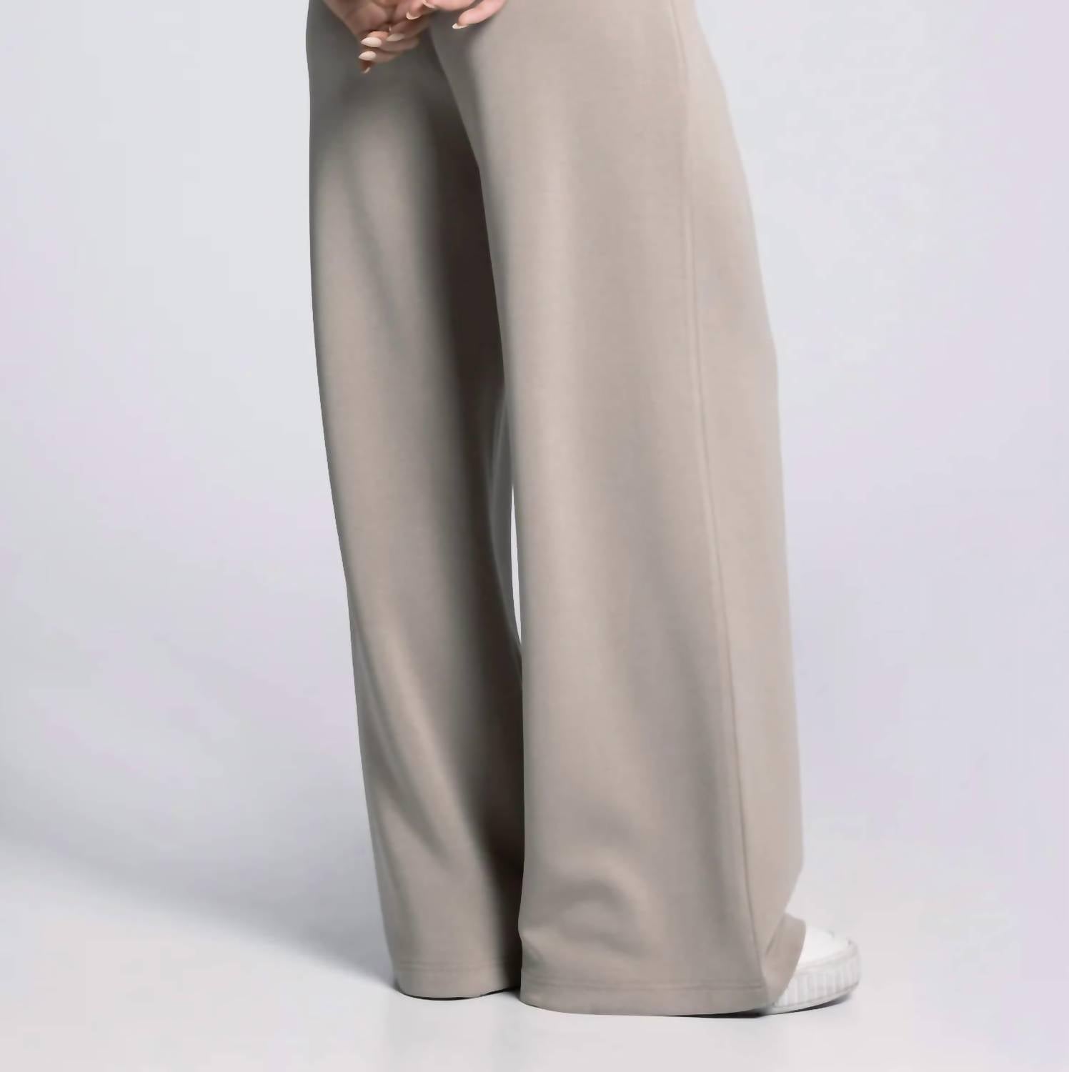 Thread & Supply Frida Straight Leg Pants in taupe - women's pants - detail view