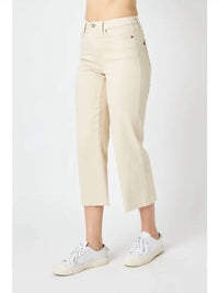 Judy Blue - High Waist Garment Dyed Crop Wide Leg Jeans