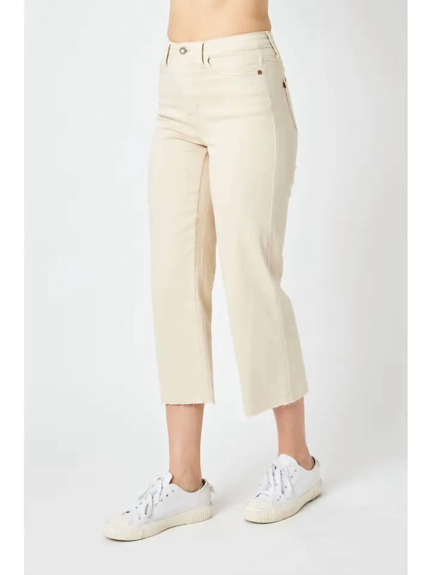 Judy Blue - High Waist Garment Dyed Crop Wide Leg Jeans