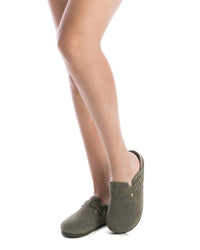 Xti Women's Suede Clogs in khaki - women's shoe - view 5