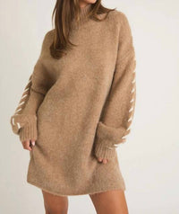 Le Lis - Mariah Bow Ribbon Sleeve Sweater Shirt Dress