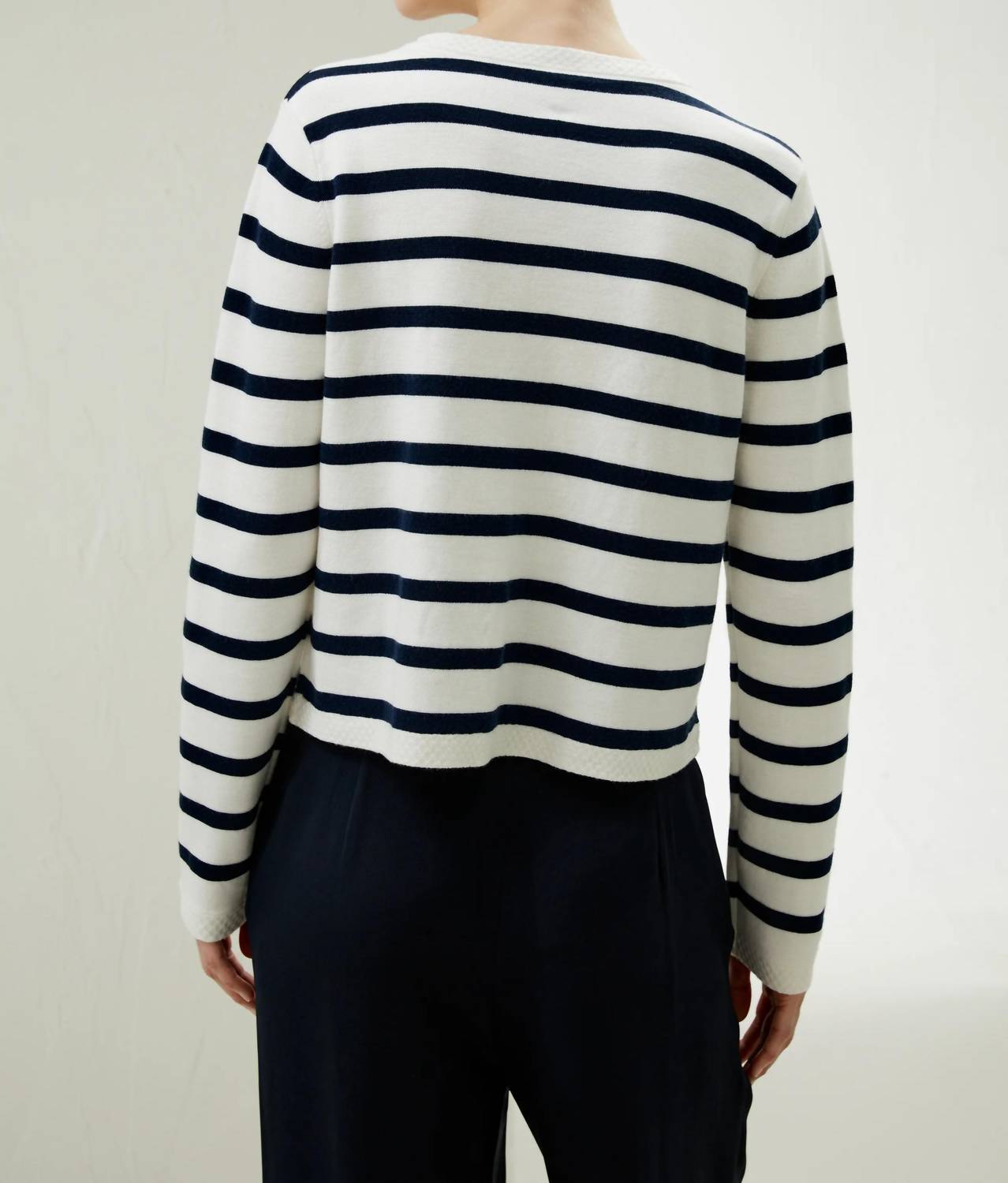 Lilysilk - Gariana Striped Wool Cardigan