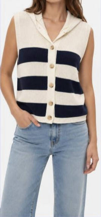 Central Park West - Daphne Stripe Hooded Vest