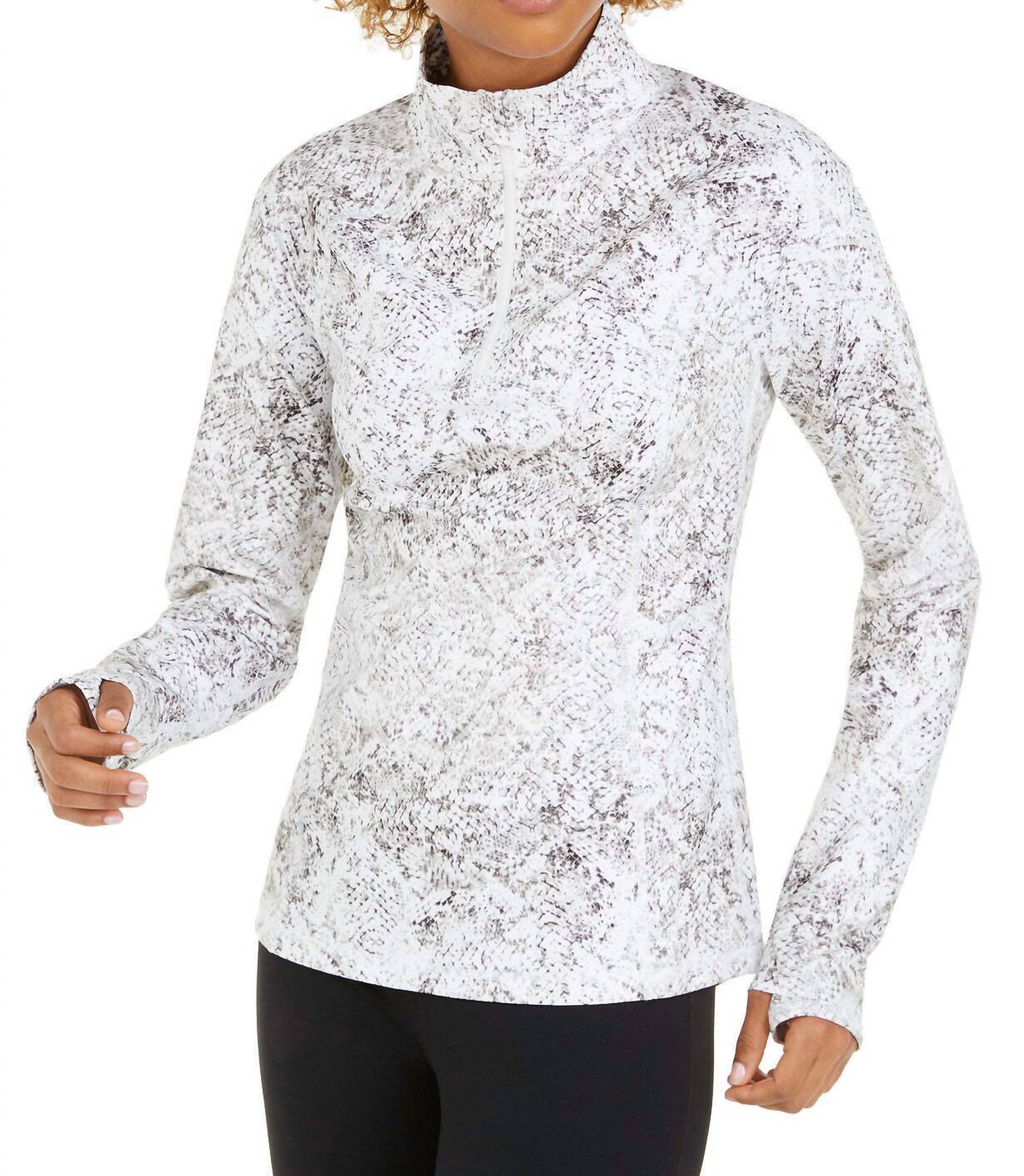 Ideology - Activewear Snake Print Quarter Zip Top