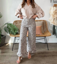 Entro - Clara Leopard Wide Leg Pants