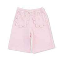 ANGEL DEAR Girls Velour Teddy Bear Petal Pocket Pants Set in veiled pink - item - alternate view
