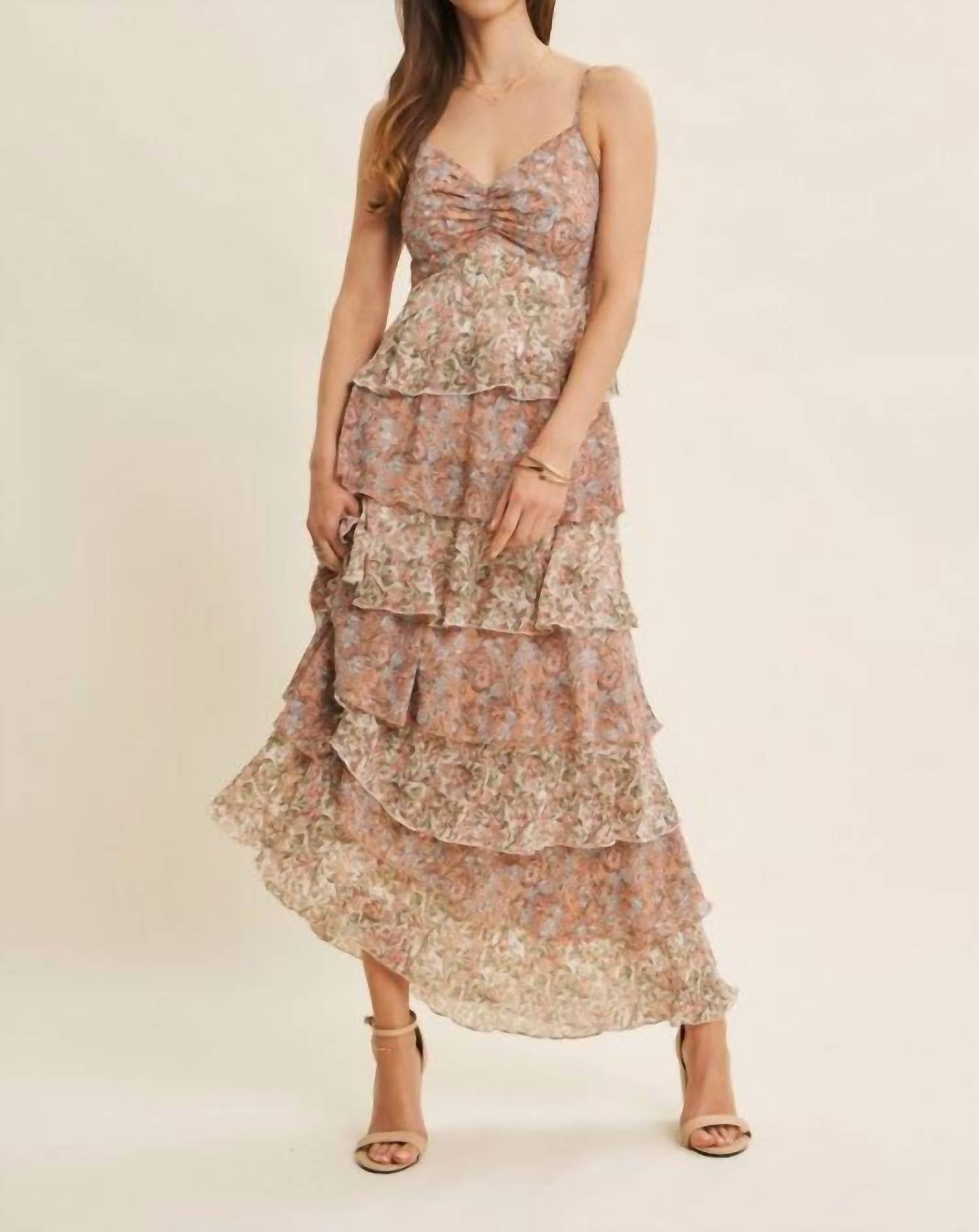 In February - Penelope Tiered Ruffle Maxi Dress