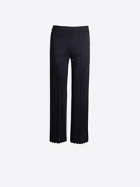 Vilagallo - Pull On Straight Leg Scallop Hem Pant