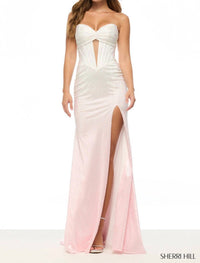 Sherri Hill Hot Fix Strapless Dress in ivory pink ombre - women's dress
