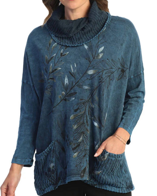 Jess & Jane - Whisper Mineral Washed Cowl Neck Cotton Top - Plus