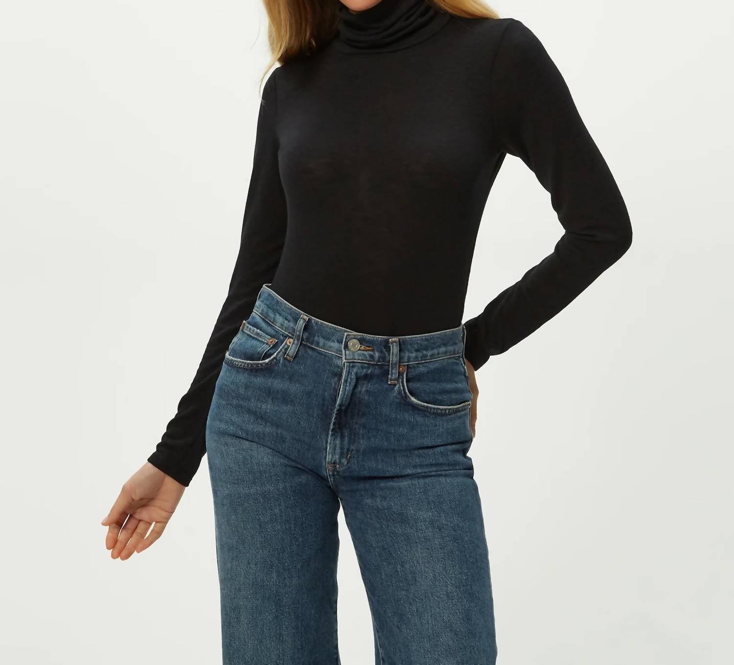 Michael Stars - Jojo Side Ruched Turtle Neck Sweater