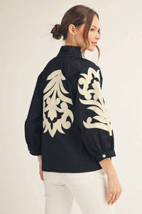 Jodifl - Baroque Applique Detail Top