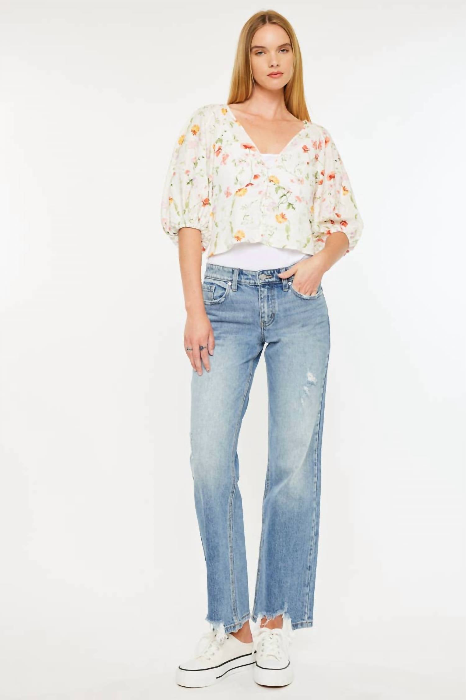 Kancan - Renee Mid Rise Straight Jeans