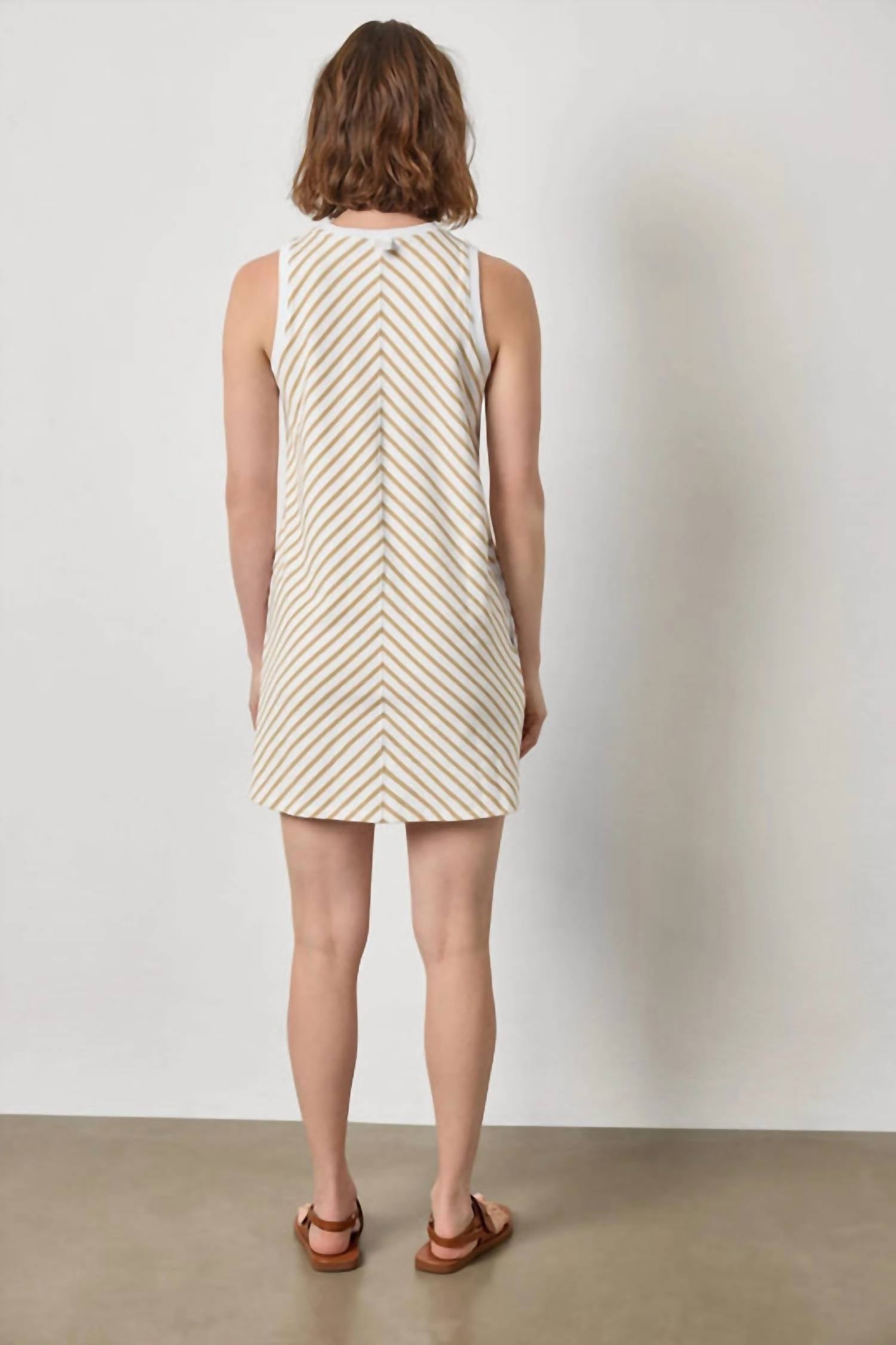 Lilla P - Burlap Stripe Center Seam Tank Dress