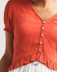 Papillon - Cropped Short Sleeve Top