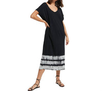 Z Supply Eden Stripe Tie-dye Dress in black - women's dress