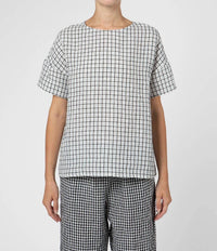 Apuntob - Plaid Short Sleeve Top